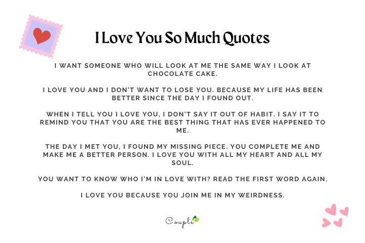 List Of I Love You So Much Quotes
